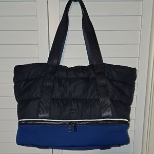Sweaty Betty Icon Luxe Puffer Gym Bag, Navy